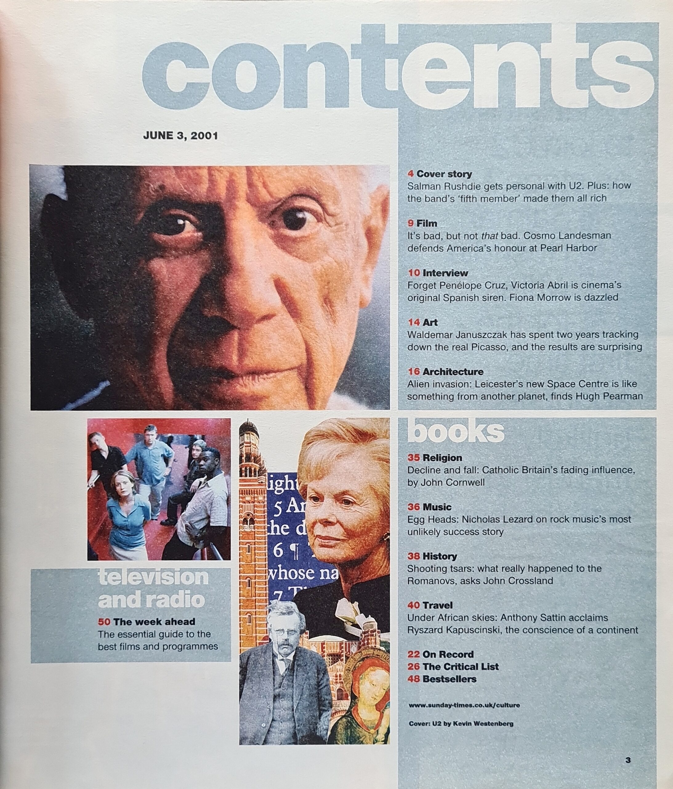 Sunday Times Culture Magazine June 3rd 2001 – Suntimes.co.uk