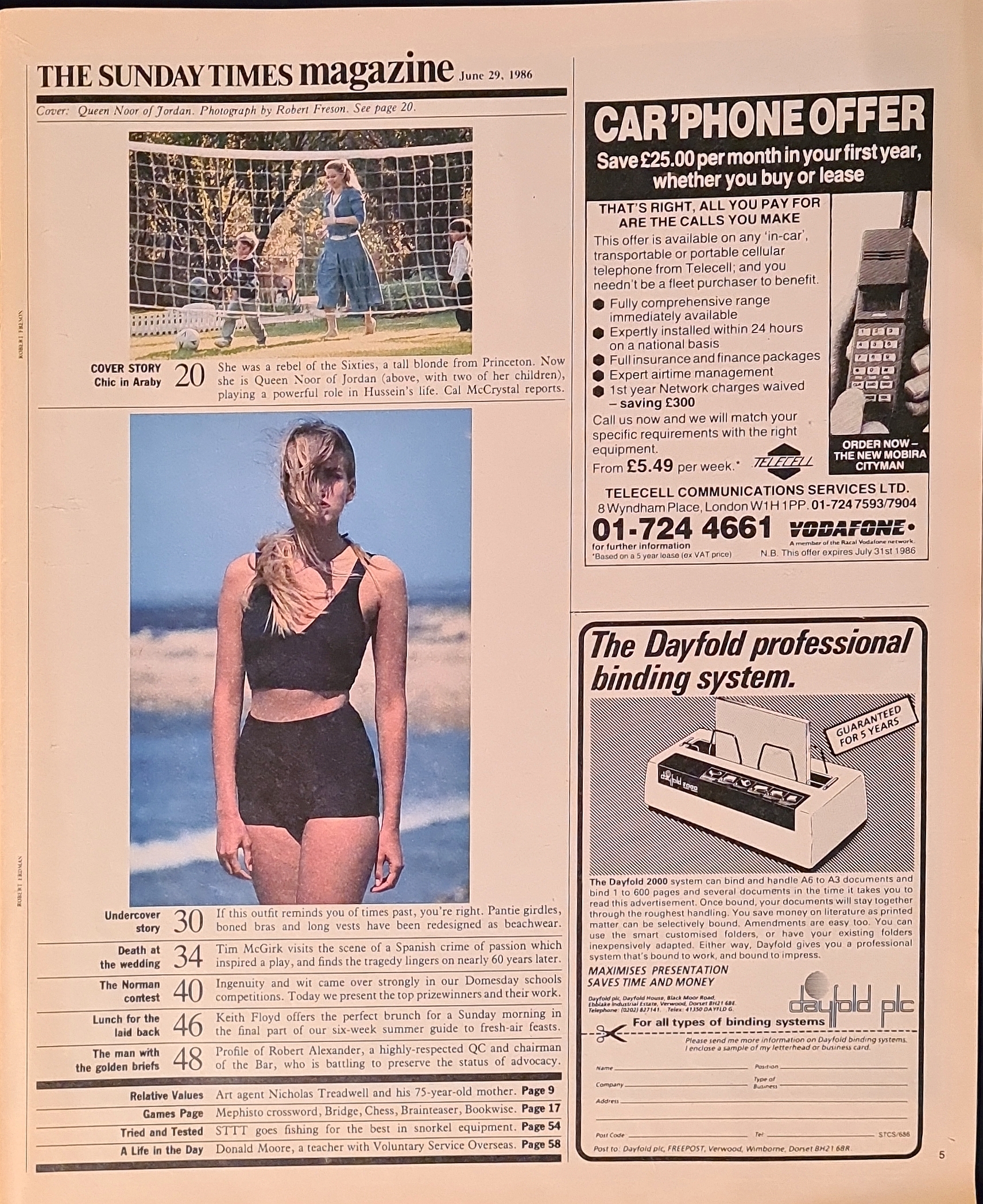 Vintage Sunday Times Magazine June 29th 1986 - Image 2