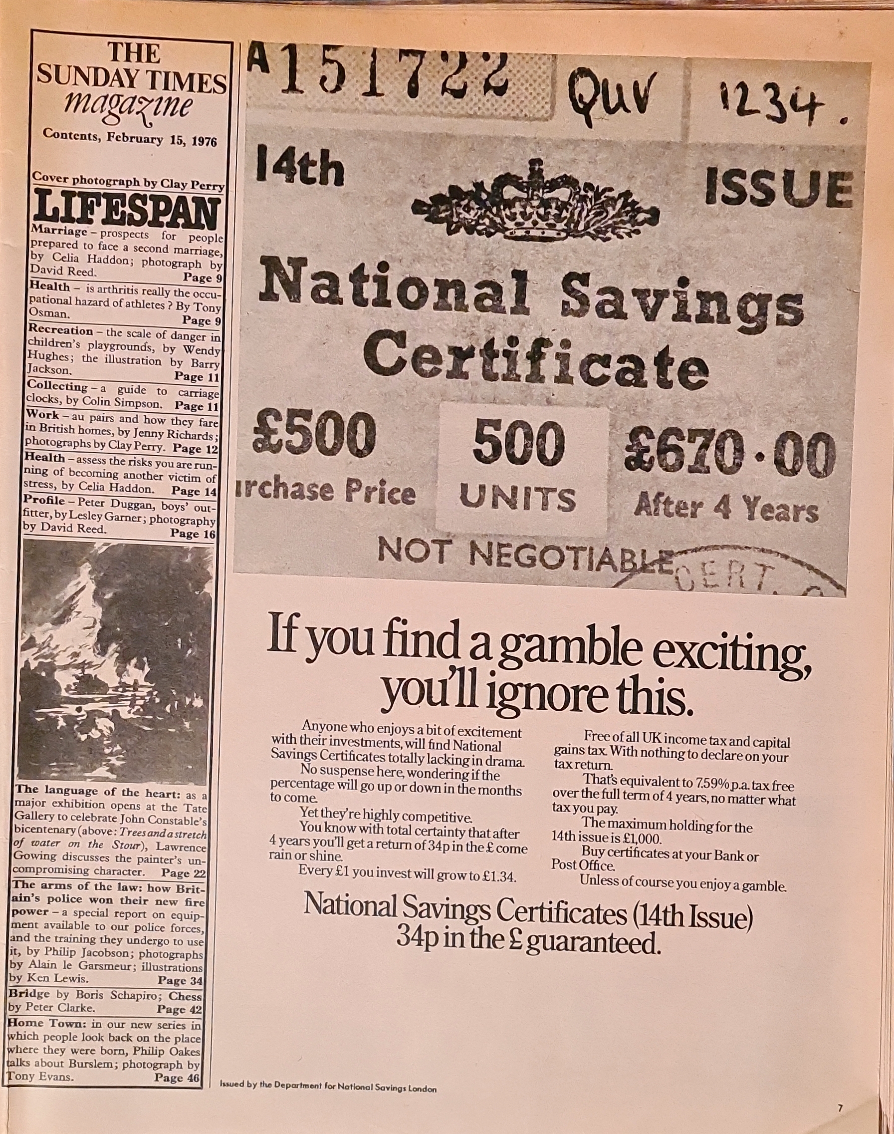 Vintage Sunday Times Magazine February 15th 1976 - Image 2