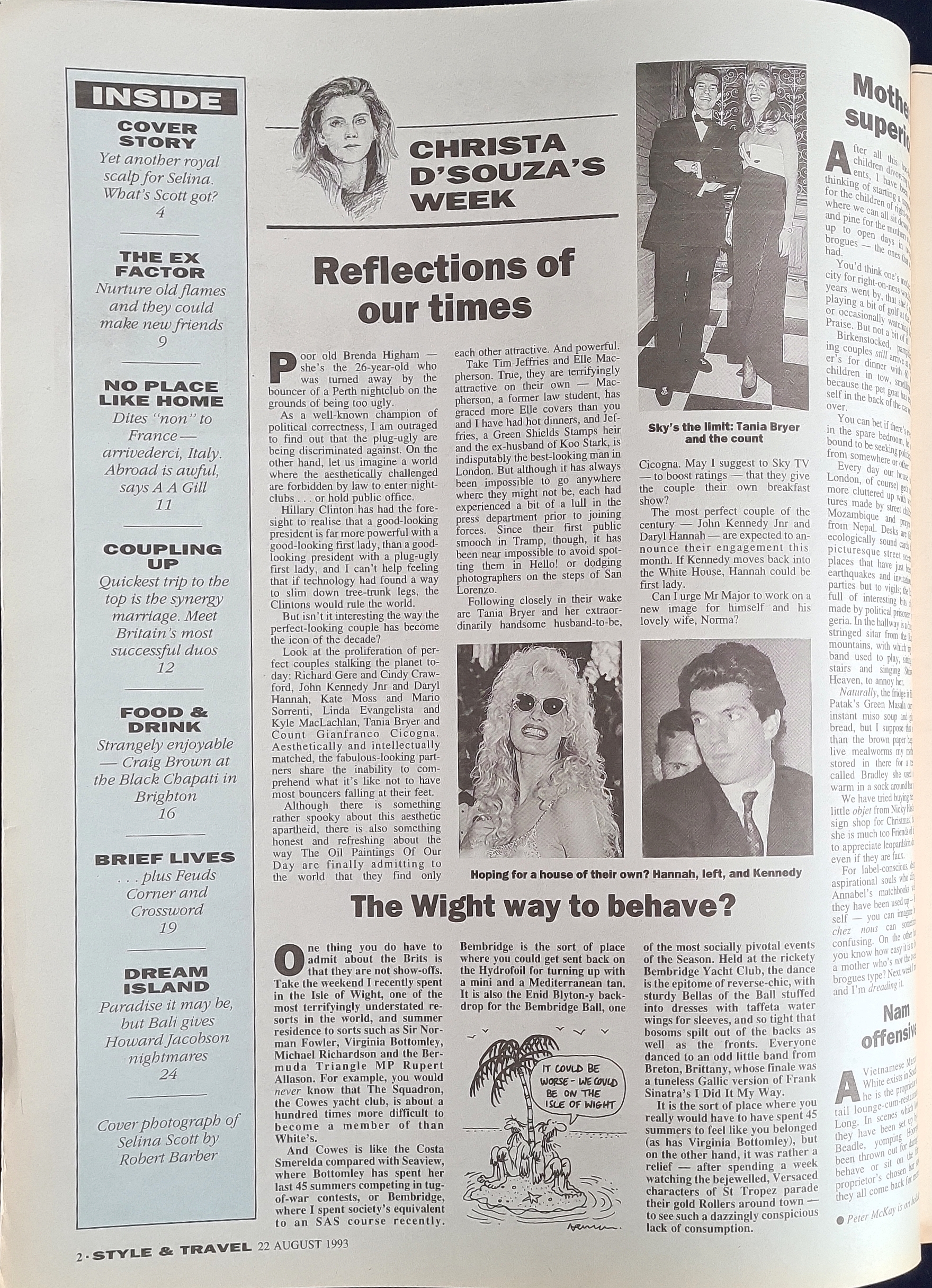 Vintage Sunday Times Style & Travel Magazine August 22nd 1993 - Image 2