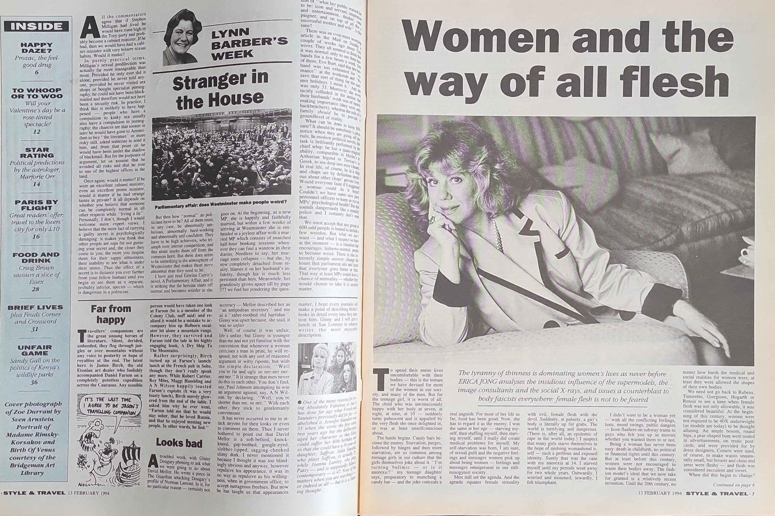 Vintage Sunday Times Style & Travel Magazine February 13th 1994 - Image 2