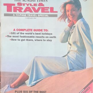 Vintage Sunday Times Style & Travel Magazine January 9th 1994