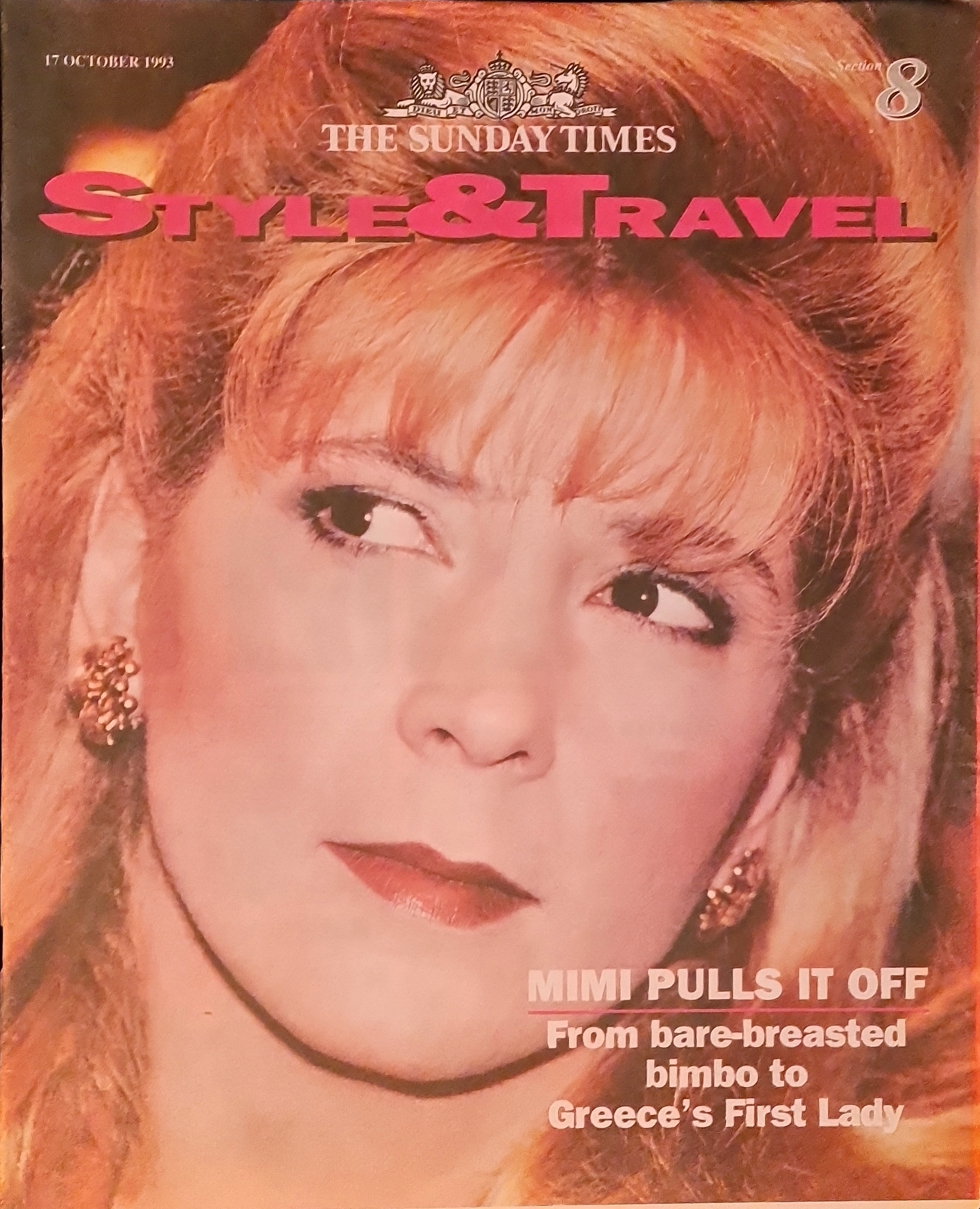 Vintage Sunday Times Style & Travel Magazine October 17th 1993