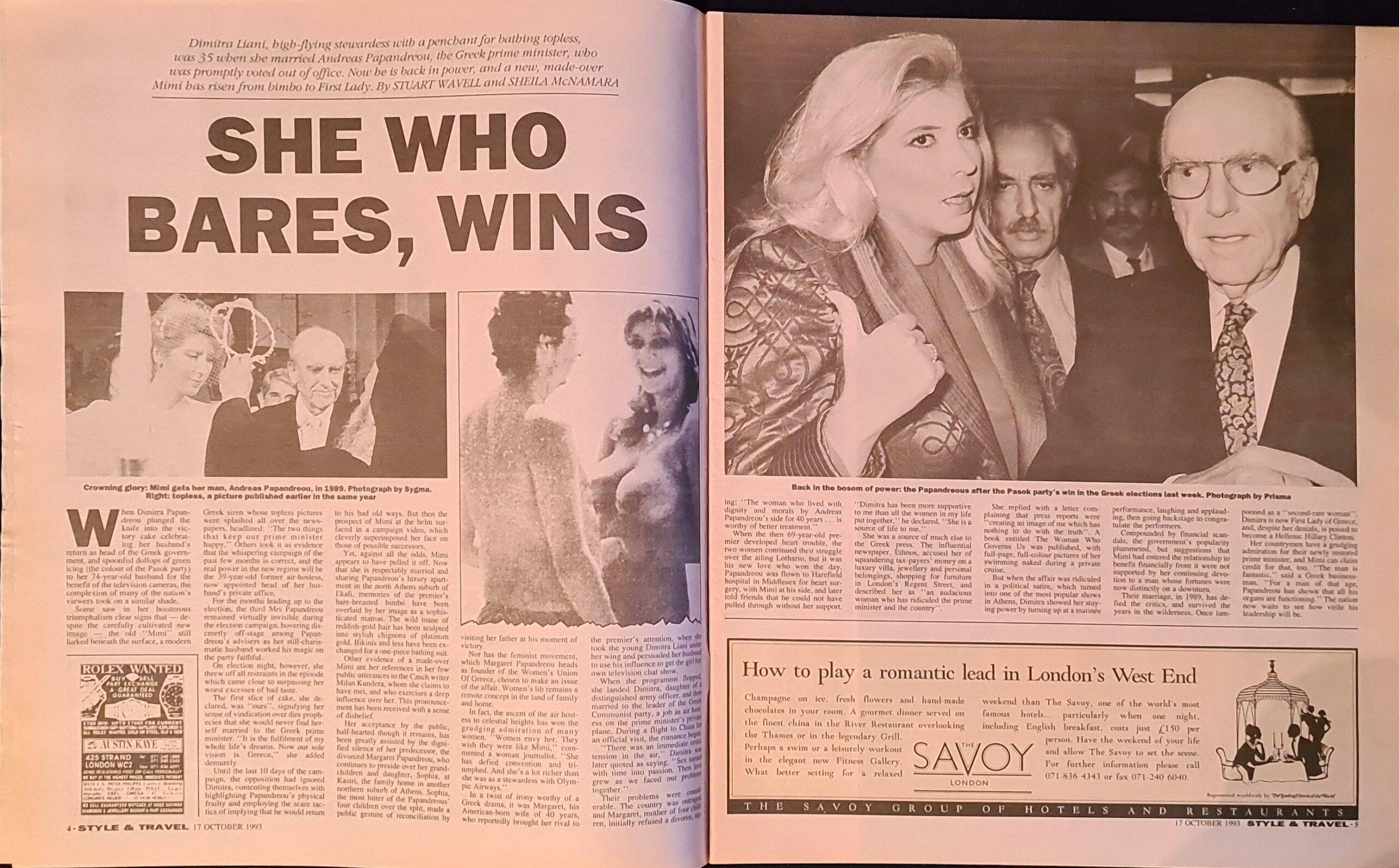 Vintage Sunday Times Style & Travel Magazine October 17th 1993 - Image 3