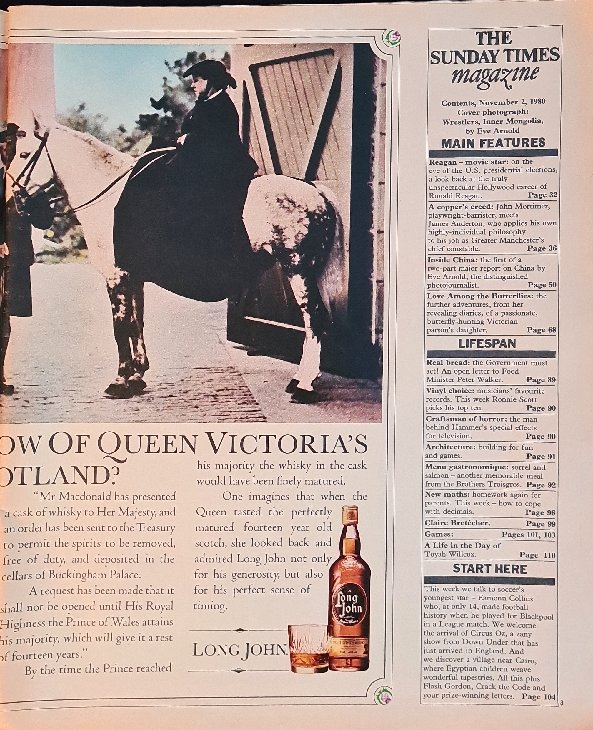 Vintage Sunday Times Magazine November 2nd 1980 - Image 2
