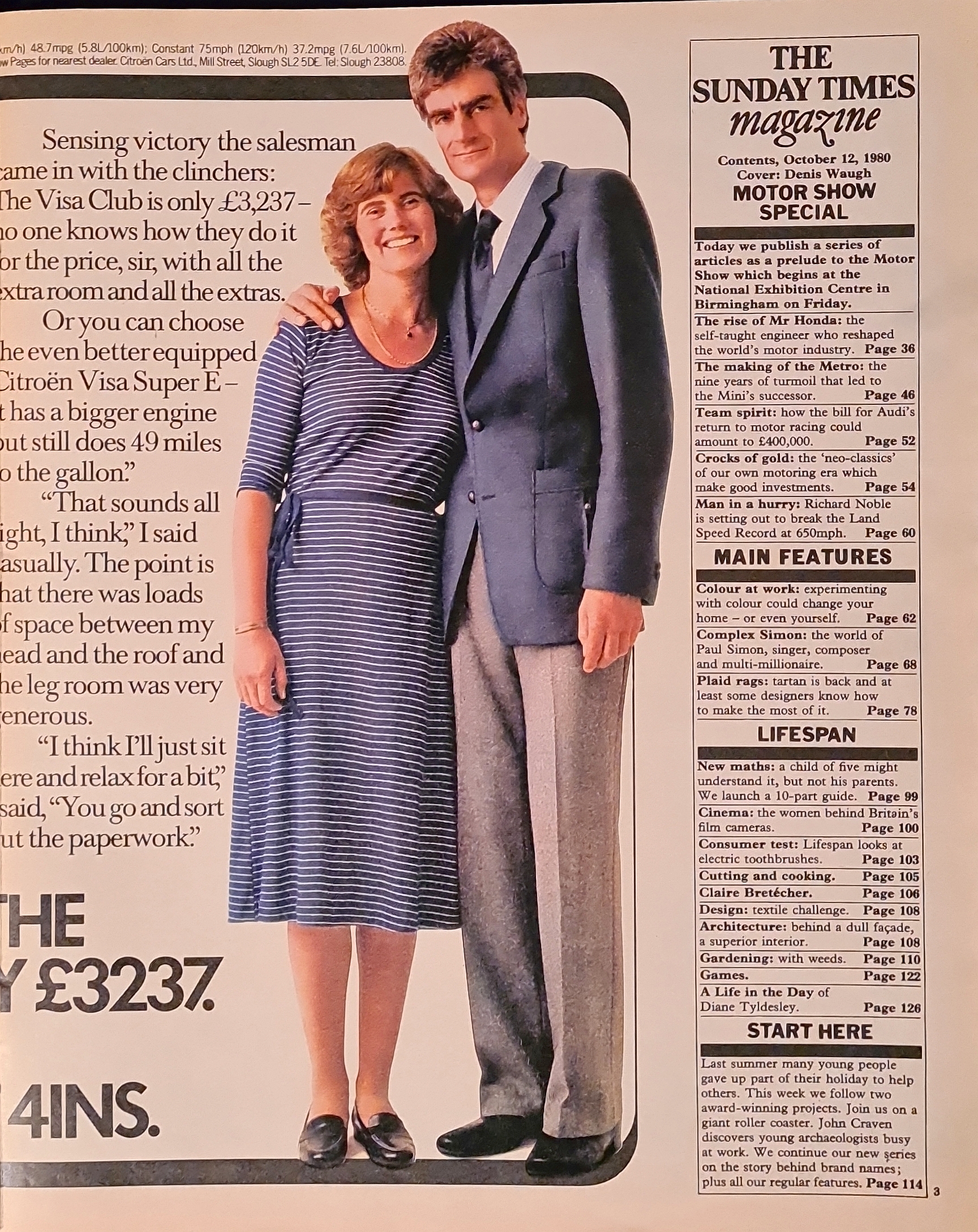Vintage Sunday Times Magazine October 12th 1980 - Image 2
