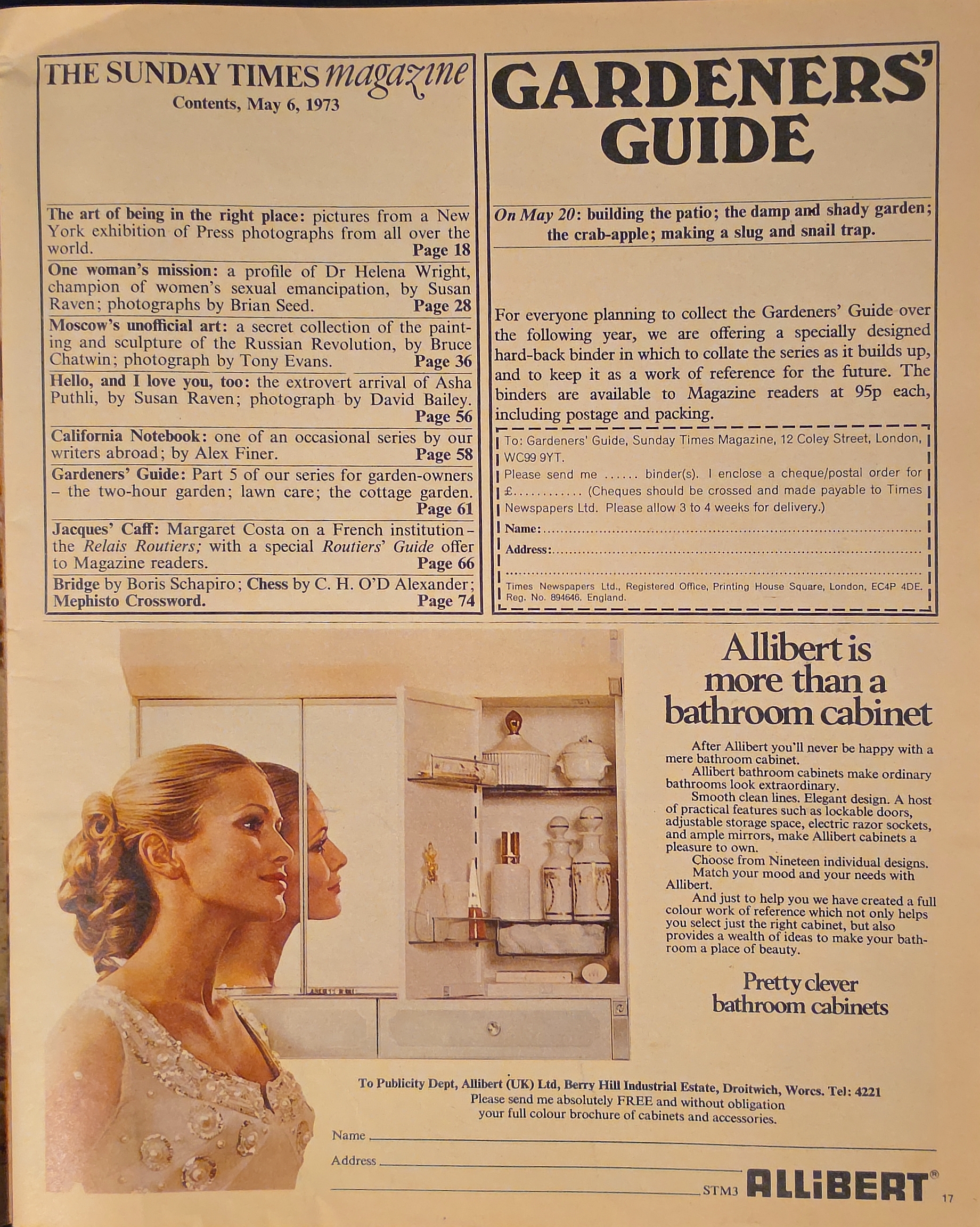 Vintage Sunday Times Magazine May 6th 1973 - Image 2
