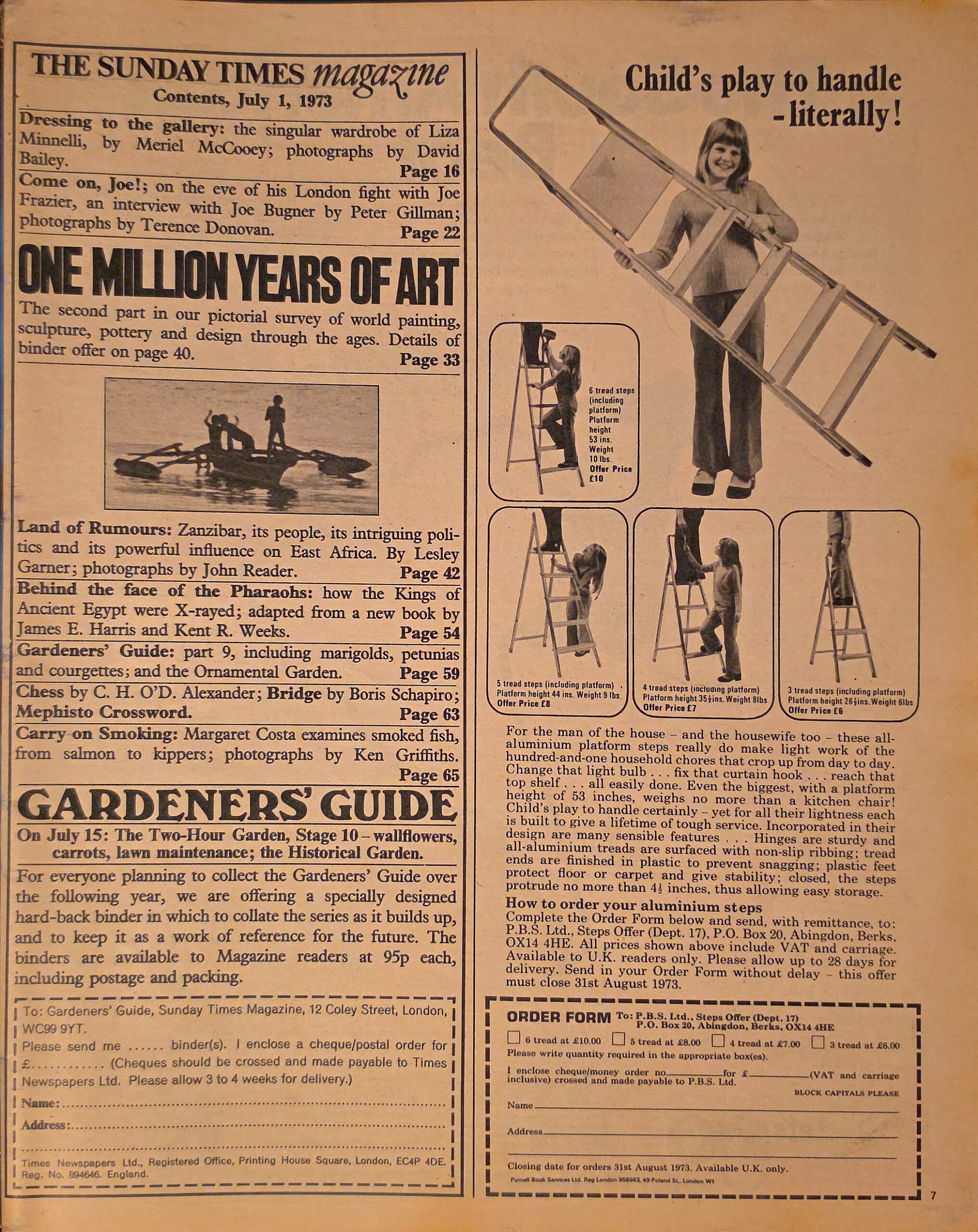 Vintage Sunday Times Magazine July 1st 1973 - Image 2