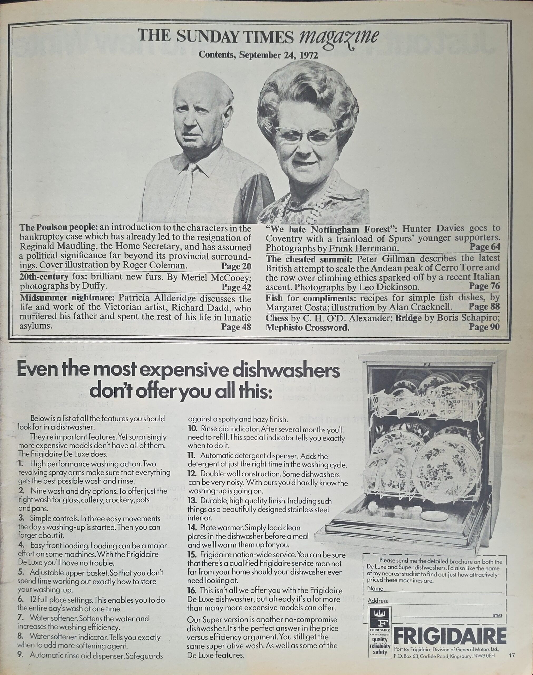 Vintage Sunday Times Magazine September 24th 1972 - Image 2